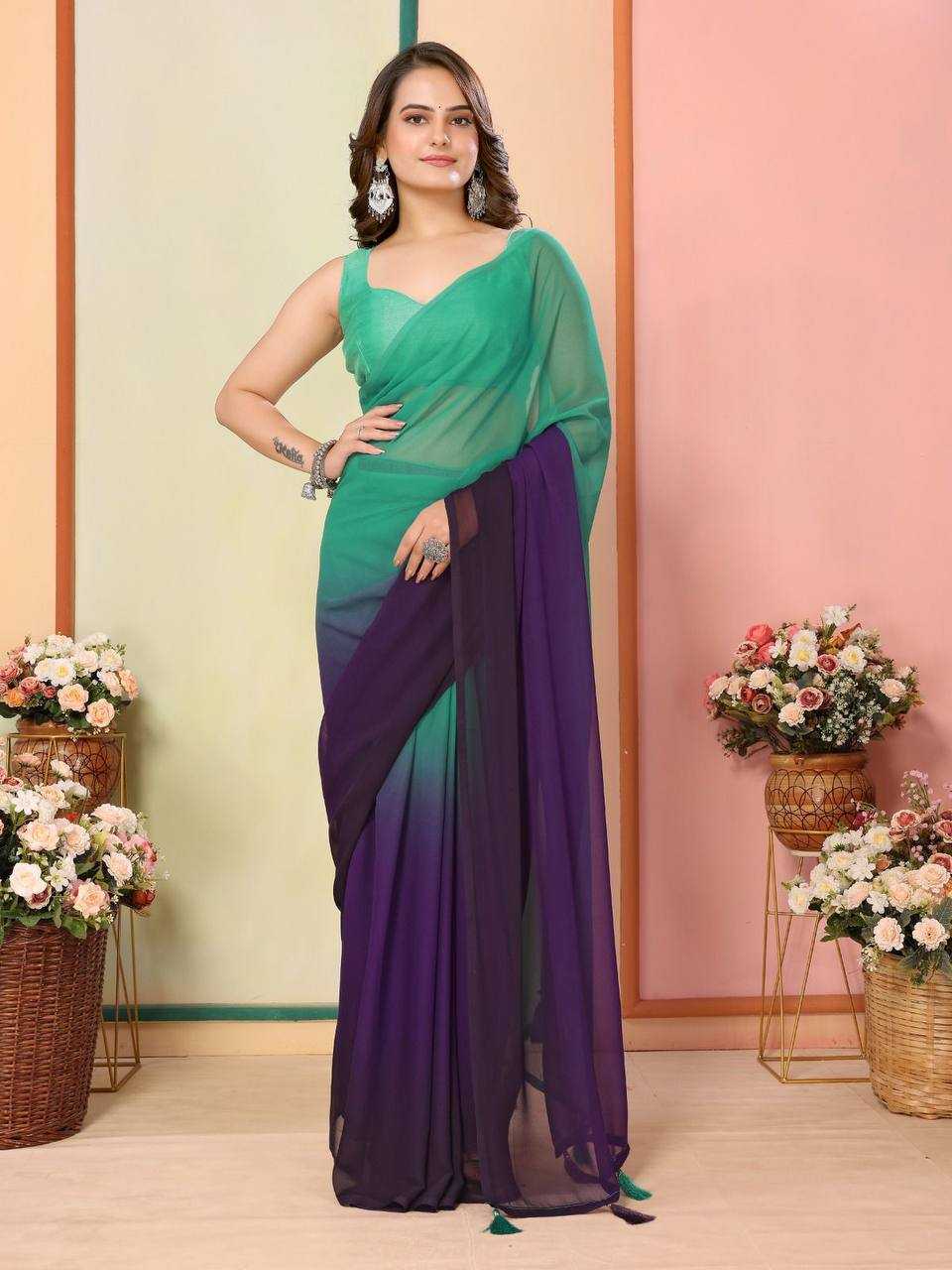 YNF GEORGETTE RVL KOREA WHOLESALE SAREES MANUFACTURER